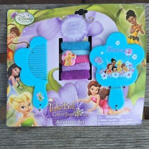 Disney Fairies Comb, Mirror & Terry Set - Blue and Purple